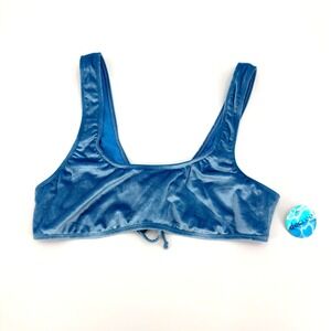Decree Isla Ideal Blue Velvet Bikini Top XXL New With Tags